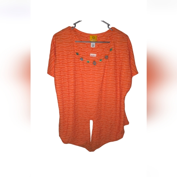 Orange Patterned Women's Top - Picture 2 of 6